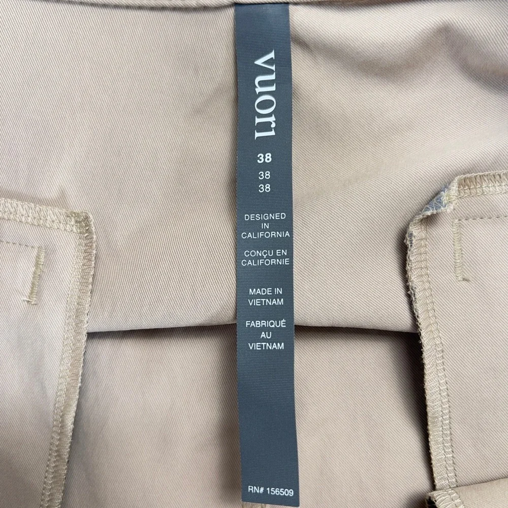 Vuori Cascade Pant Mens 38 Khaki Tan Technical Chino V427 Stretch Trousers